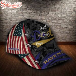 Custom Name NFL Baltimore Ravens Best Dad Camo All Over Print 3D Classic Cap 1