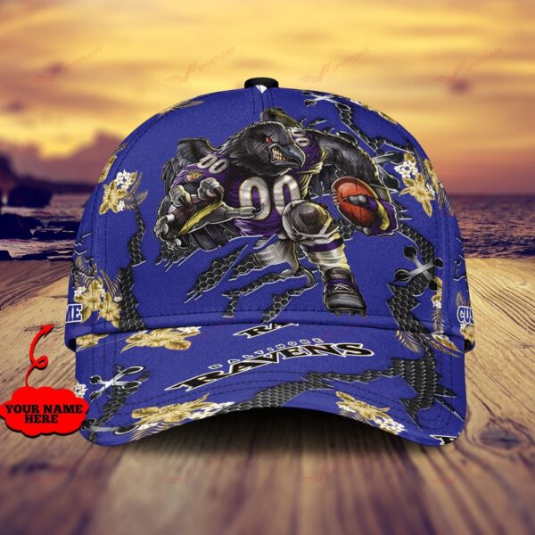 Custom Name NFL Baltimore Ravens Mascot Classic Baseball Cap