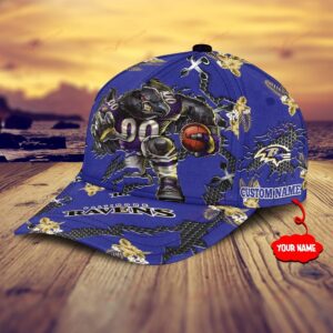 Custom Name NFL Baltimore Ravens Mascot Classic Baseball Cap 2