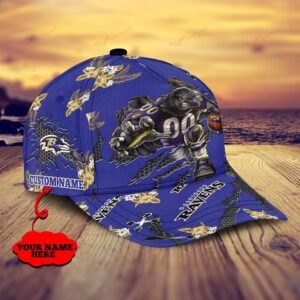 Custom Name NFL Baltimore Ravens Mascot Classic Baseball Cap 3