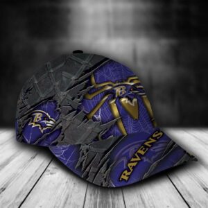 Custom Name NFL Baltimore Ravens Spider Man All Over Print Blue 3D Classic Cap 2