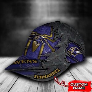 Custom Name NFL Baltimore Ravens Spider Man All Over Print Blue 3D Classic Cap 3