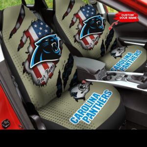 Custom Name NFL Carolina Panthers Car Seat Cover