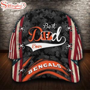 Custom Name NFL Cincinnati Bengals Best Dad USA Flag All Over Print 3D Classic Cap 0