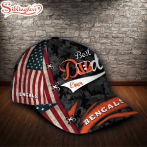 Custom Name NFL Cincinnati Bengals Best Dad USA Flag All Over Print 3D Classic Cap 1