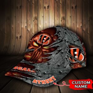 Custom Name NFL Cincinnati Bengals Luxury Skull All Over Print 3D Classic Cap 3