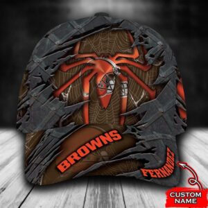 Custom Name NFL Cleveland Browns Spider Man All Over Print 3D Classic Cap 1