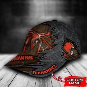 Custom Name NFL Cleveland Browns Spider Man All Over Print 3D Classic Cap 3