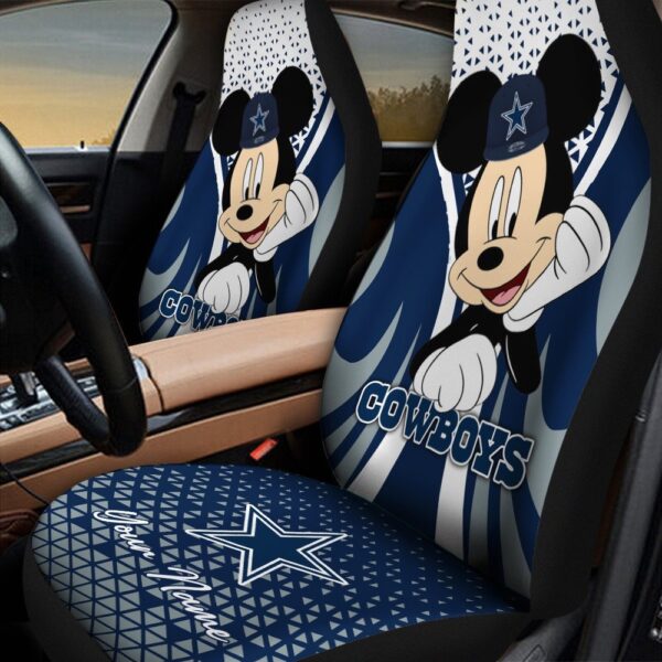 Custom Name NFL Dallas Cowboys Mickey Mouse Car Seat Covers