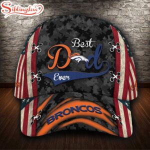 Custom Name NFL Denver Broncos Best Dad Camo All Over Print 3D Classic Cap 0