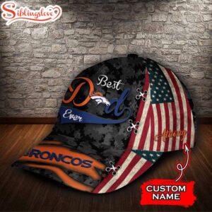 Custom Name NFL Denver Broncos Best Dad Camo All Over Print 3D Classic Cap 2