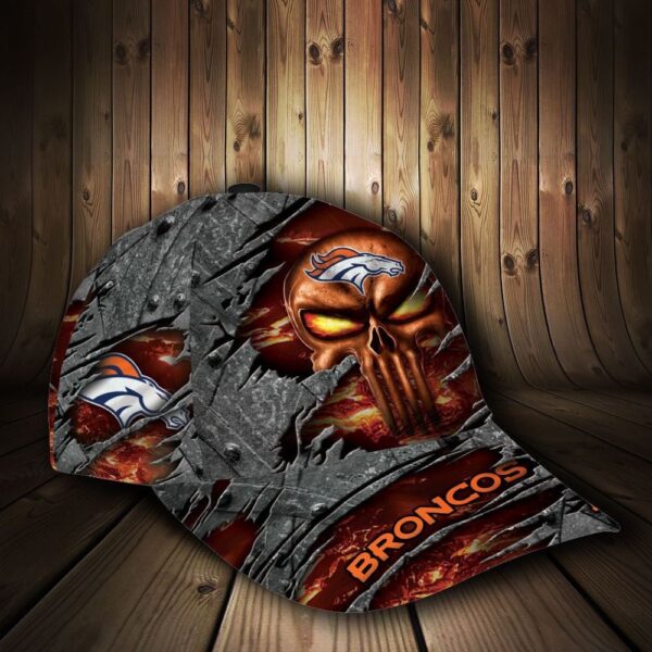 Custom Name NFL Denver Broncos Luxury Skull All Over Print 3D Classic Cap