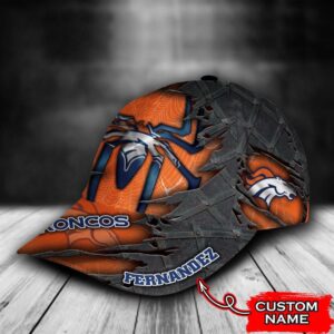 Custom Name NFL Denver Broncos Spider Man All Over Print Orange 3D Classic Cap 3