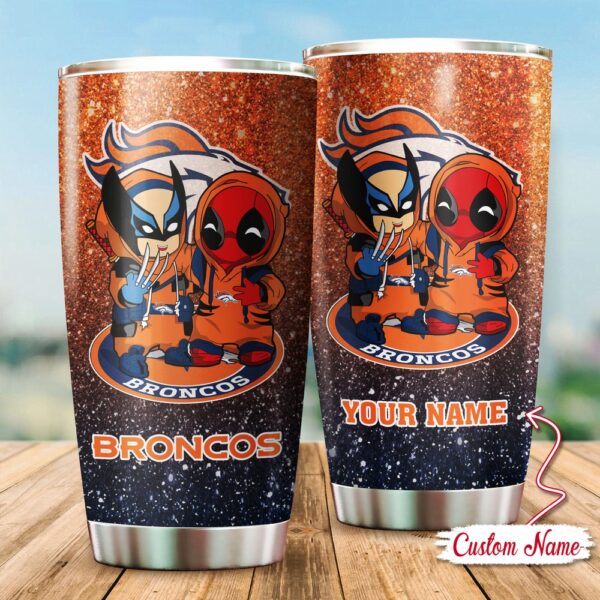 Custom Name NFL Denver Broncos Tumbler Gift For Fans