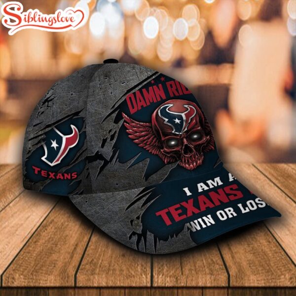 Custom Name NFL Houston Texans Luxury Skull Damn Right All Over Print 3D Classic Cap