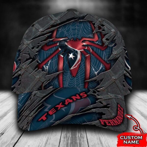 Custom Name NFL Houston Texans Spider Man All Over Print 3D Classic Cap