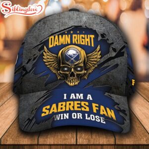 Custom Name NFL I Am A Buffalo Sabres Fan All Over Print Blue 3D Classic Cap 0