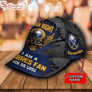 Custom Name NFL I Am A Buffalo Sabres Fan All Over Print Blue 3D Classic Cap 2