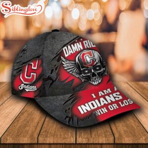 Custom Name NFL I Am A Cleveland Indians Fan Win Or Lose All Over Print Red 3D Classic Cap 1