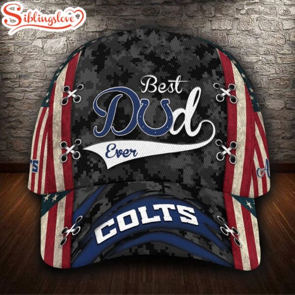 Custom Name NFL Indianapolis Colts Best Dad All Over Print 3D Classic Cap