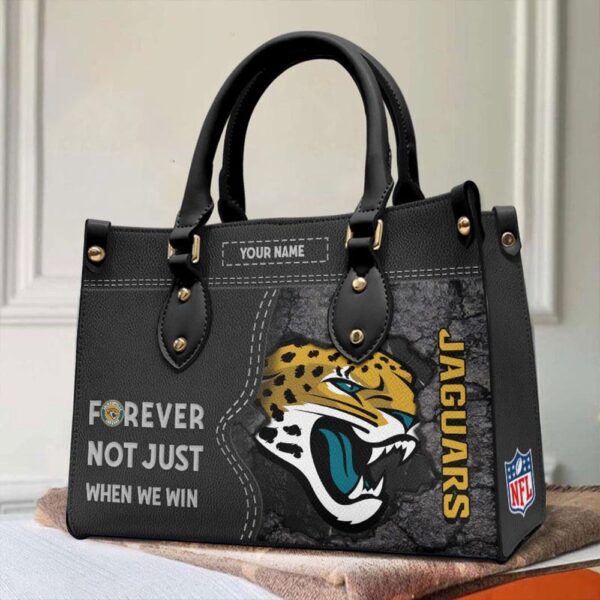 Custom Name NFL Jacksonville Jaguars Forever Not Just When We Win Leather Hand Bag