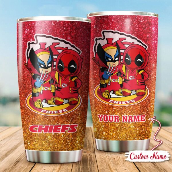 Custom Name NFL Kansas City Chiefs  Tumbler Gift For Fans