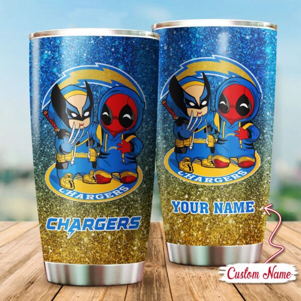 Custom Name NFL Los Angeles Chargers Tumbler Gift For Fans