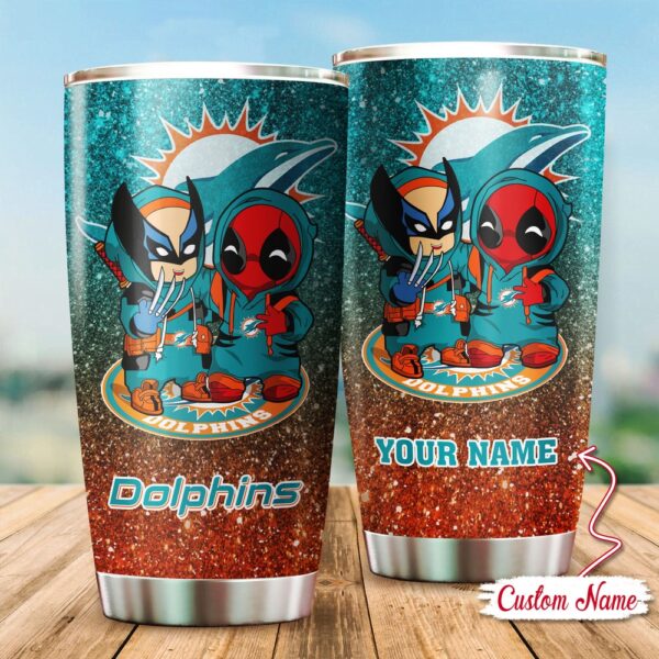 Custom Name NFL Miami Dolphins Tumbler Gift For Fans