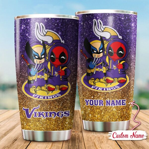 Custom Name NFL Minnesota Vikings Tumbler Gift For Fans