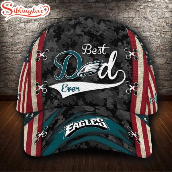 Custom Name NFL Philadelphia Eagles Best Dad Ever All Over Print 3D Classic Cap