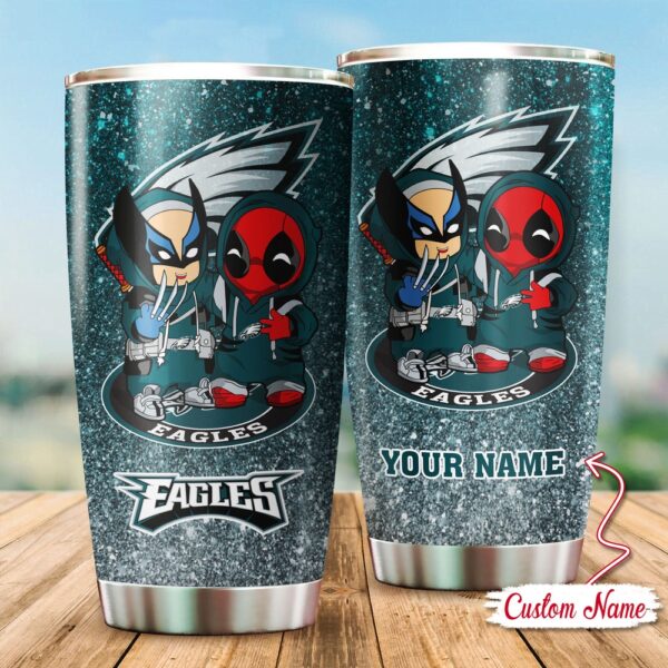 Custom Name NFL Philadelphia Eagles Tumbler Gift For Fans