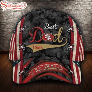 Custom Name NFL San Francisco 49Ers Best Dad USA Flag All Over Print 3D Classic Cap 0