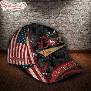 Custom Name NFL San Francisco 49Ers Best Dad USA Flag All Over Print 3D Classic Cap 1