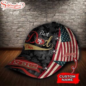 Custom Name NFL San Francisco 49Ers Best Dad USA Flag All Over Print 3D Classic Cap 2