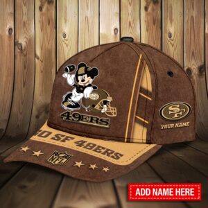 Custom Name NFL San Francisco 49ers Mickey Mouse Classic Cap 2