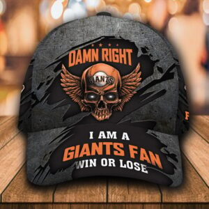 Custom Name NFL San Francisco Giants Skull Damn Right All Over Print 3D Classic Cap 0