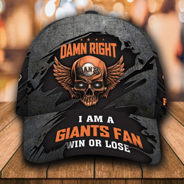 Custom Name NFL San Francisco Giants Skull Damn Right All Over Print 3D Classic Cap