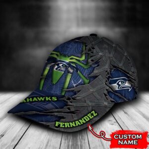 Custom Name NFL Seattle Seahawks Spider Man All Over Print 3D Classic Cap 3