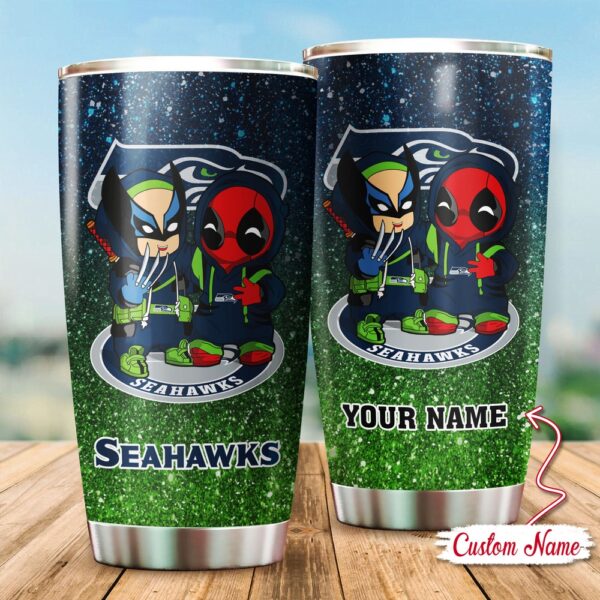 Custom Name NFL Seattle Seahawks Tumbler Gift For Fans