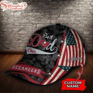 Custom Name NFL Tampa Bay Buccaneers Best Dad Ever All Over Print 3D Classic Cap 2