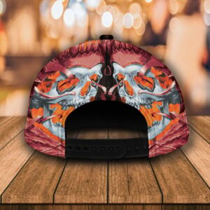 Custom Name NFL Tampa Bay Buccaneers Skull Flame All Over Print 3D Classic Cap 3