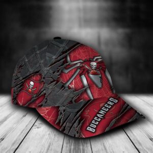 Custom Name NFL Tampa Bay Buccaneers Spider Web Rivet Pattern All Over Print 3D Classic Cap 2