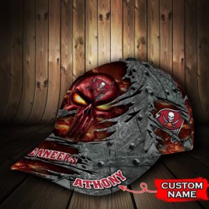 Custom Name NFL Tampa Bay Buccaneers The Punisher Skull All Over Print 3D Classic Cap 3