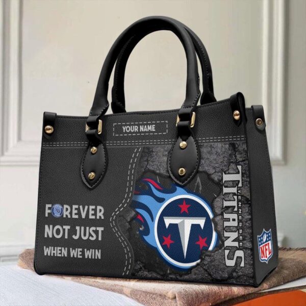 Custom Name NFL Tennessee Titans Forever Not Just When We Win Leather Hand Bag