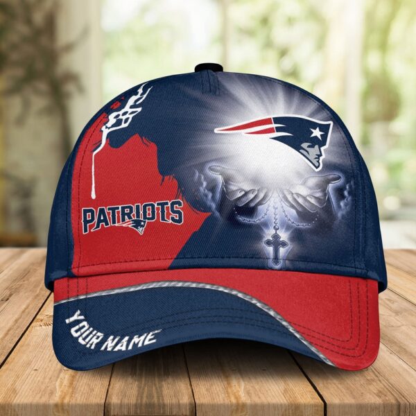 Custom Name  New England Patriots NFL Jesus Hand Cap Gifts For Fans