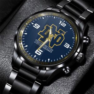 Custom Name Notre Dame Fighting Irish NCAA Black Hand Watch Gifts For Fans 1