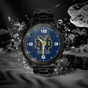 Custom Name Notre Dame Fighting Irish NCAA Black Hand Watch Gifts For Fans 2