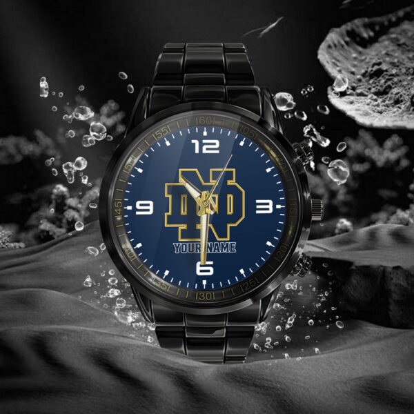 Custom Name Notre Dame Fighting Irish NCAA Black Hand Watch Gifts For Fans