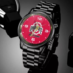 Custom Name Ohio State Buckeyes NCAA Black Hand Watch Gifts For Fans 4