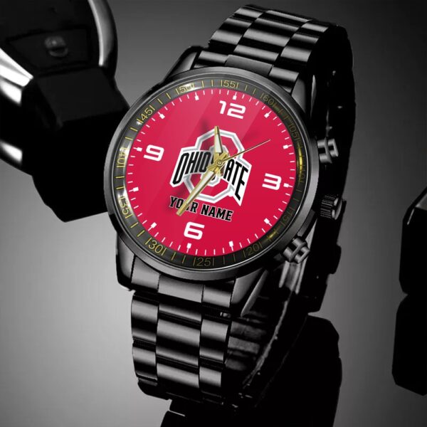 Custom Name Ohio State Buckeyes NCAA Black Hand Watch Gifts For Fans